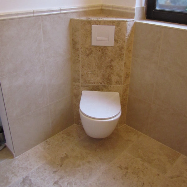 Naturstein Fliesen Wandfliesen Bodenfliesen Travertin Old Mix - Muster | Fliesen | TRAVERTIN OLD MIX | Getrommelt - ca. 20 x 20 cm - Muster | Afrika Naturstein