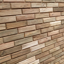 Holzverblender aus Teakholz, 21x6 cm, BRICK, natürliche Holzoptik für stilvolle Wandgestaltung