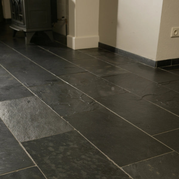 Naturstein Fliesen Platten Schiefer Silver Blue spaltrau - Schieferfliesen | SILVER BLUE | In vielen Größen - 25 x 25 x 1.2 - 1.8 cm - Fliesen | Afrika Naturstein