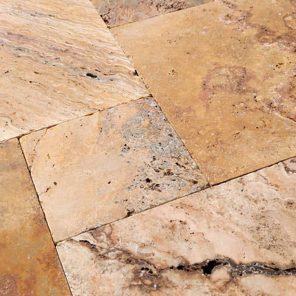  - Terrassenplatten | TRAVERTIN SCABAS (ANTIK GOLD) - 61 x 40.6 x 3 cm - Terrassenplatten | Afrika Naturstein