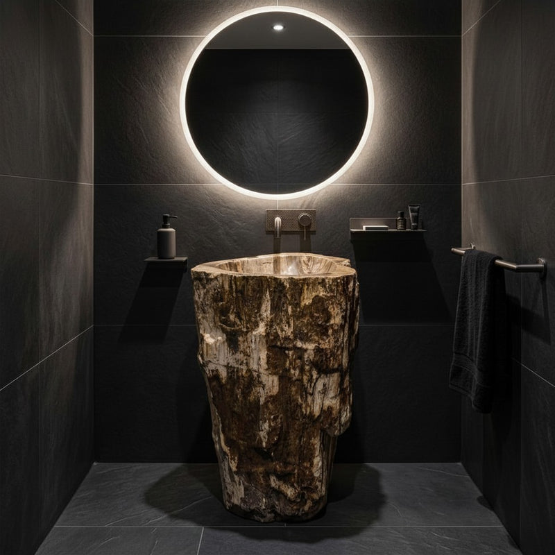 Standwaschbecken Versteinertes Holz | 49 x 44 x 90 cm | Z3