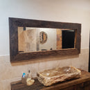 RAILWOOD Oude houten spiegel handgemaakt uniek in vele maten